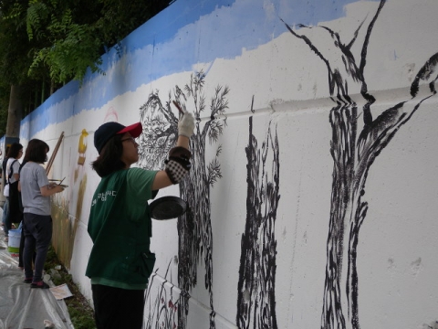 고양예술고등학교 예(藝)사랑봉사단, 덕이초등학교 담장 꾸미기 벽화봉사