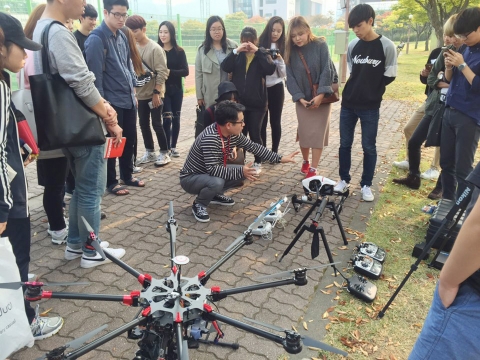 [조선에듀] 건국대 글로컬캠퍼스 다이나믹미디어학과, ‘드론 실습 특강' 진행
