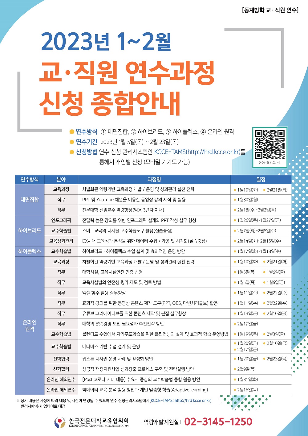 전문대교협, 수요자 중심 동계방학 대학 교직원 집중 연수 실시